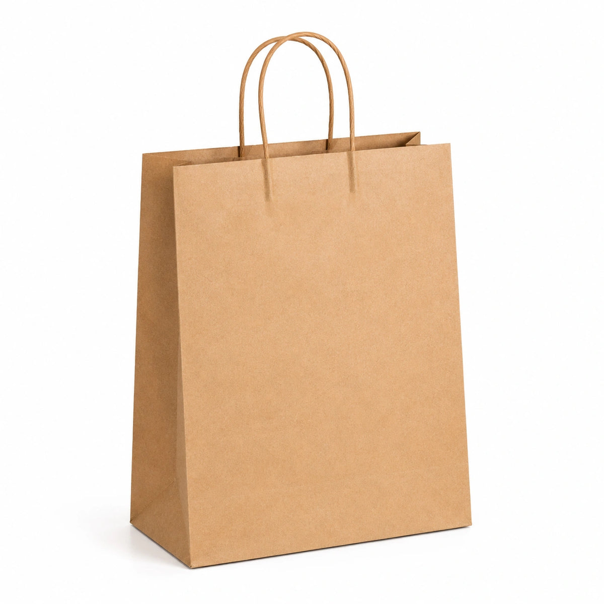Sacchetto regalo 26 x 12 x 32 cm in carta kraft marrone con manici - stile minimalista