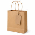 Borsa regalo in carta 26 x 12 x 32 cm marrone con manici ritorti stile naturale