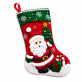 Calza natalizia 45 cm in feltro rosso e verde da appendere con Babbo Natale