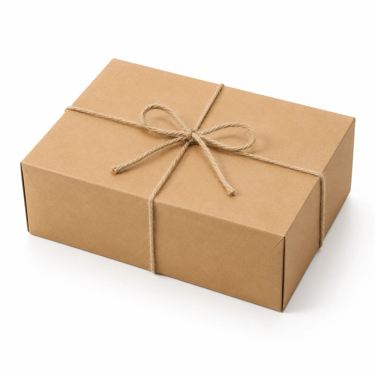 Scatola regalo 30 x 20 x 10 cm in cartone marrone con spago stile rustico