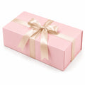 Scatola regalo 30 x 20 x 10 cm in cartone rosa con nastro effetto raso - rettangolare decorativa