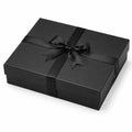 Scatola regalo 30 x 22 x 8 cm in cartone nero con nastro decorativo stile elegante