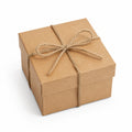 Scatola regalo 20 x 20 x 10 cm in carta kraft marrone con spago stile rustico