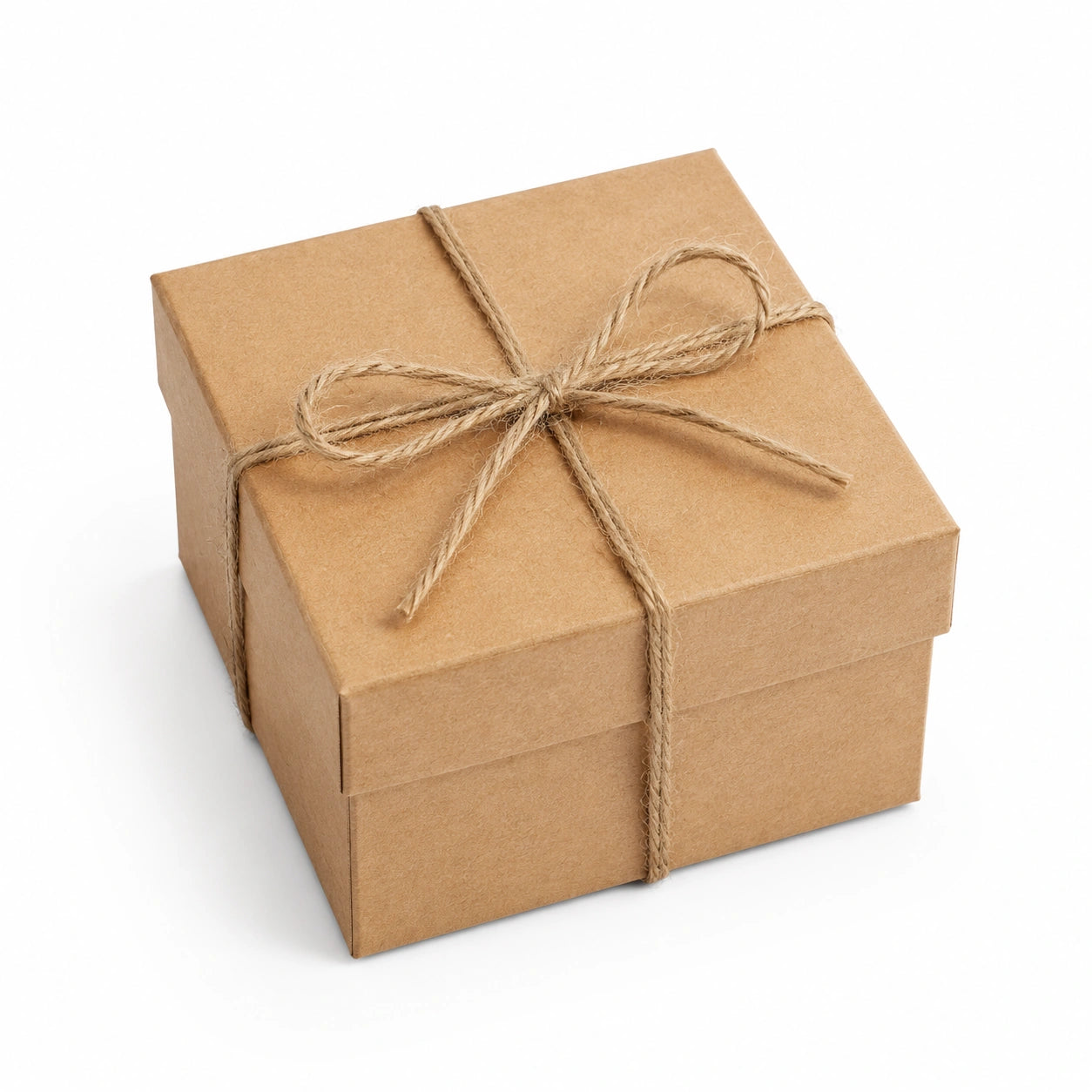 Scatola regalo 20 x 20 x 10 cm in carta kraft marrone con spago stile rustico